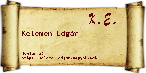 Kelemen Edgár névjegykártya